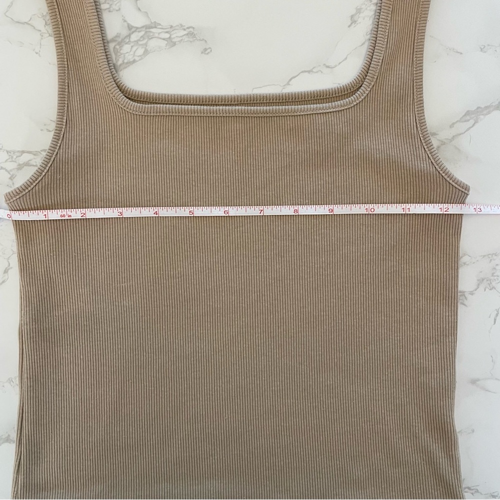 Old Navy Tan Cropped Ribbed Casual Tank Top | Small - Picture 7 of 7